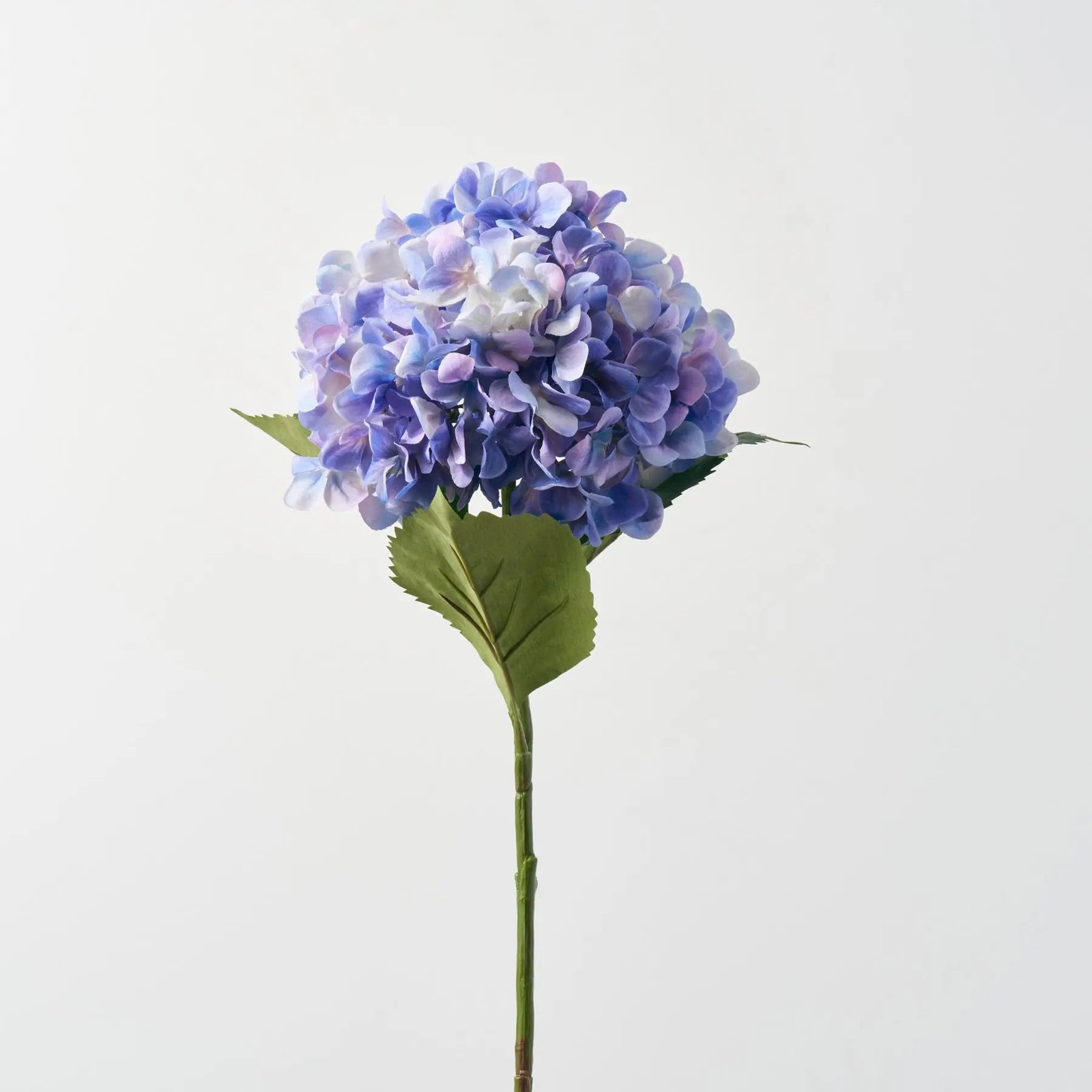 FLWSTM3287BluePurpleSilkFauxFloralHydrangeaStemSpray-26_3 Blue Purple Silk Faux Floral Hydrangea Stem Spray - 26 - Image 1