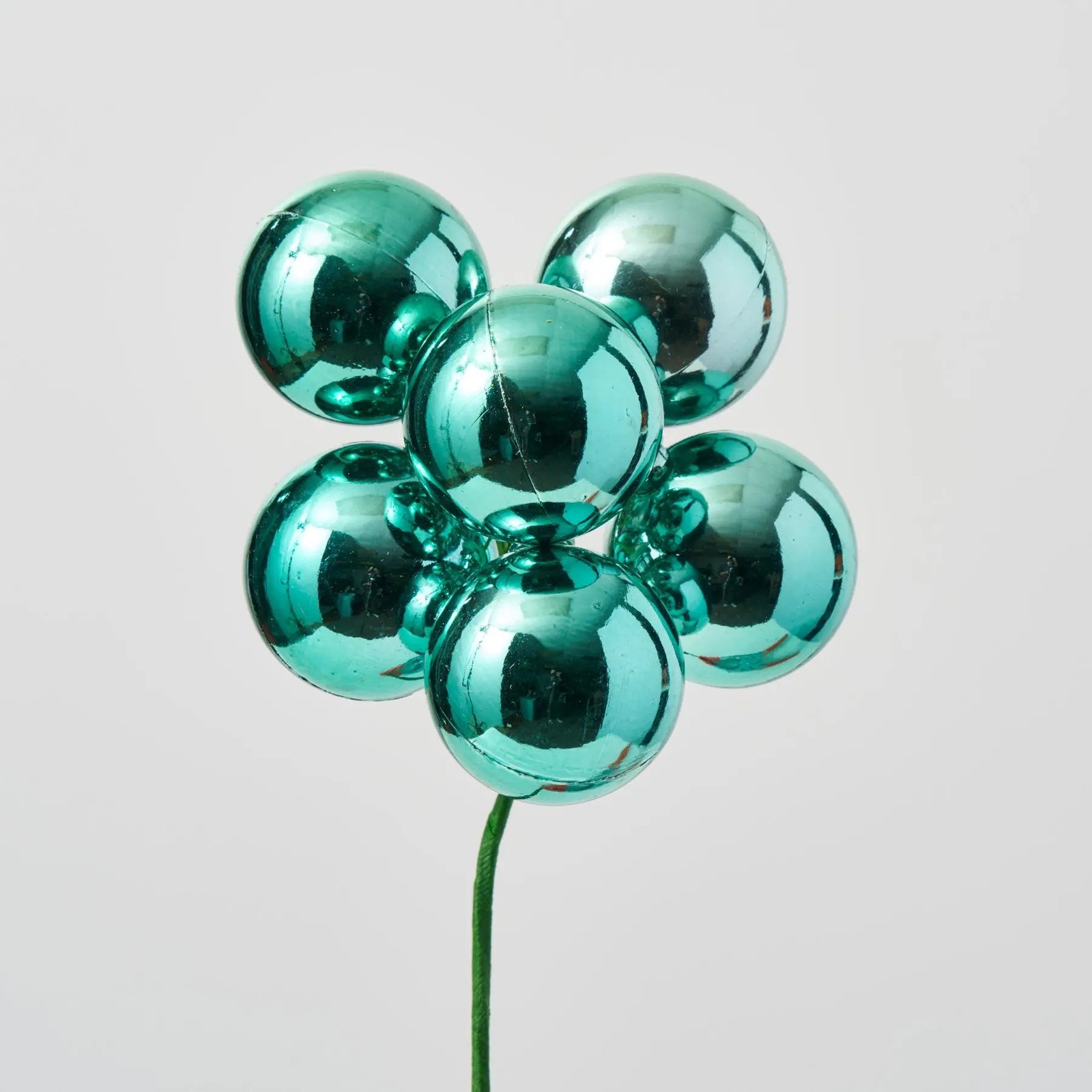 FLWSTM3300ShinyTealBlueVPBallOrnamentHolidayPick-8 Shiny Teal Blue VP Ball Ornament Holiday Pick - 8 - Image 1