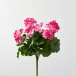 Pink UV Treated Natural Touch Geranium Faux Floral Bush Stem Spray -17