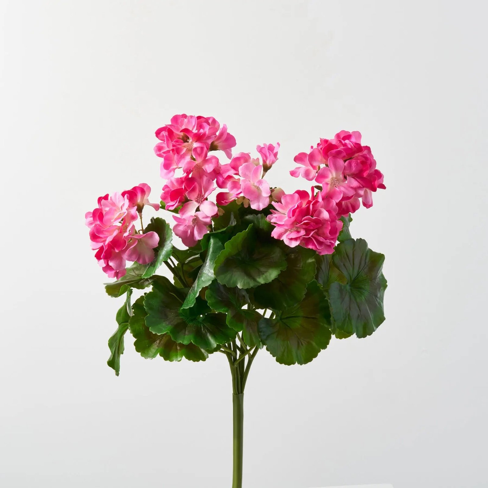 FLWSTM3310PinkUVTreatedNaturalTouchGeraniumFauxFloralBushStemSpray-17_1 Pink UV Treated Natural Touch Geranium Faux Floral Bush Stem Spray -17 - Image 1