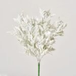 Snowy Frosted Cedar Bush Spray Faux Winter Greenery Holiday Stem - 16