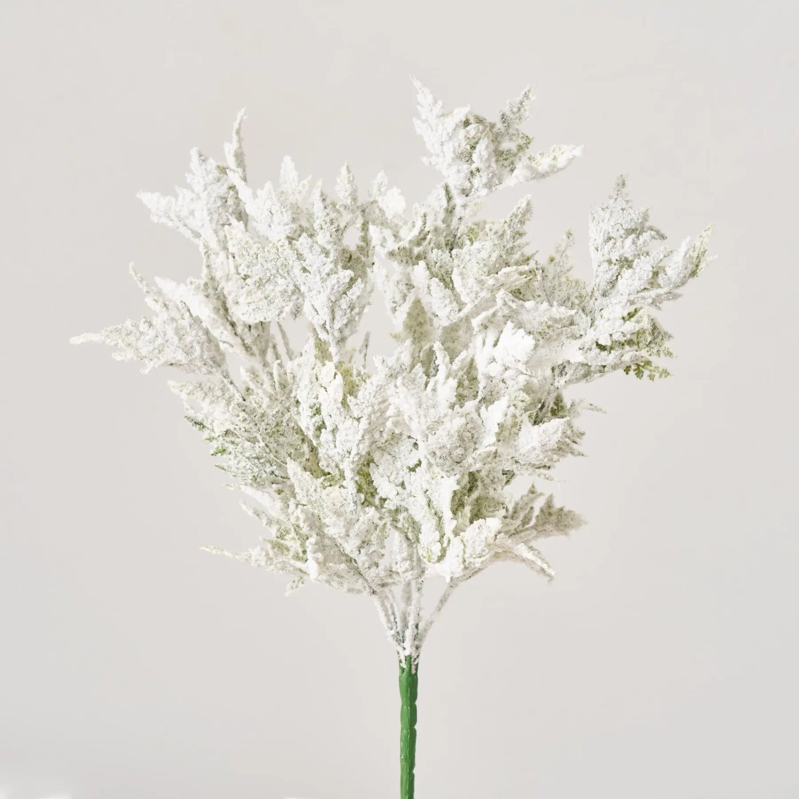 FLWSTM3353This16-inchfrostedcedarspraybringsauthenticwintercharmtoholidayarrangementswithouttheupkeepoffreshgreen_1 Snowy Frosted Cedar Bush Spray Faux Winter Greenery Holiday Stem - 16 - Image 1