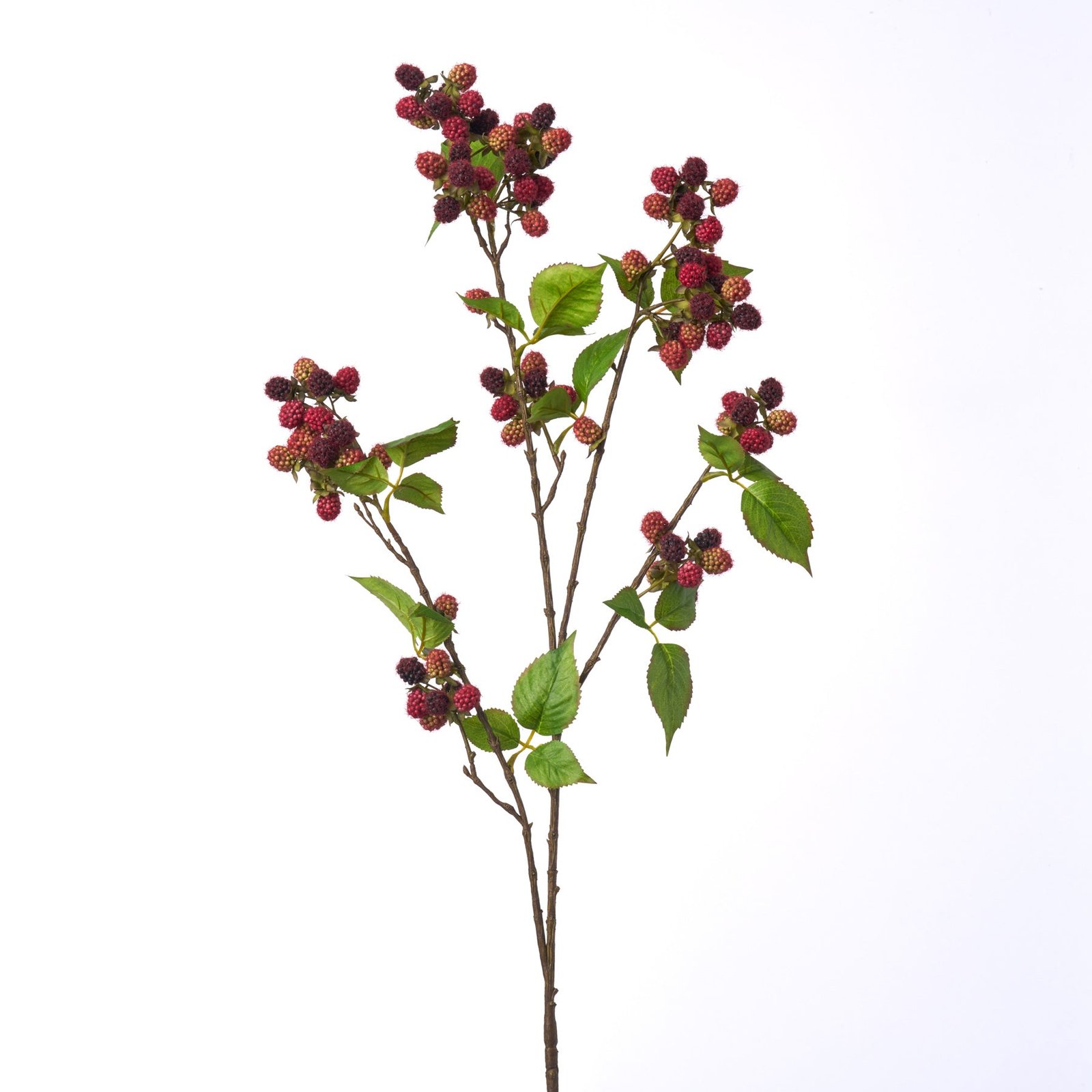 FLWSTM3426LifelikeMauveBurgundyRaspberryClusterStemFauxFruitSpray-42_1 Lifelike Mauve Burgundy Raspberry Cluster Stem Faux Fruit Spray - 42 - Image 1