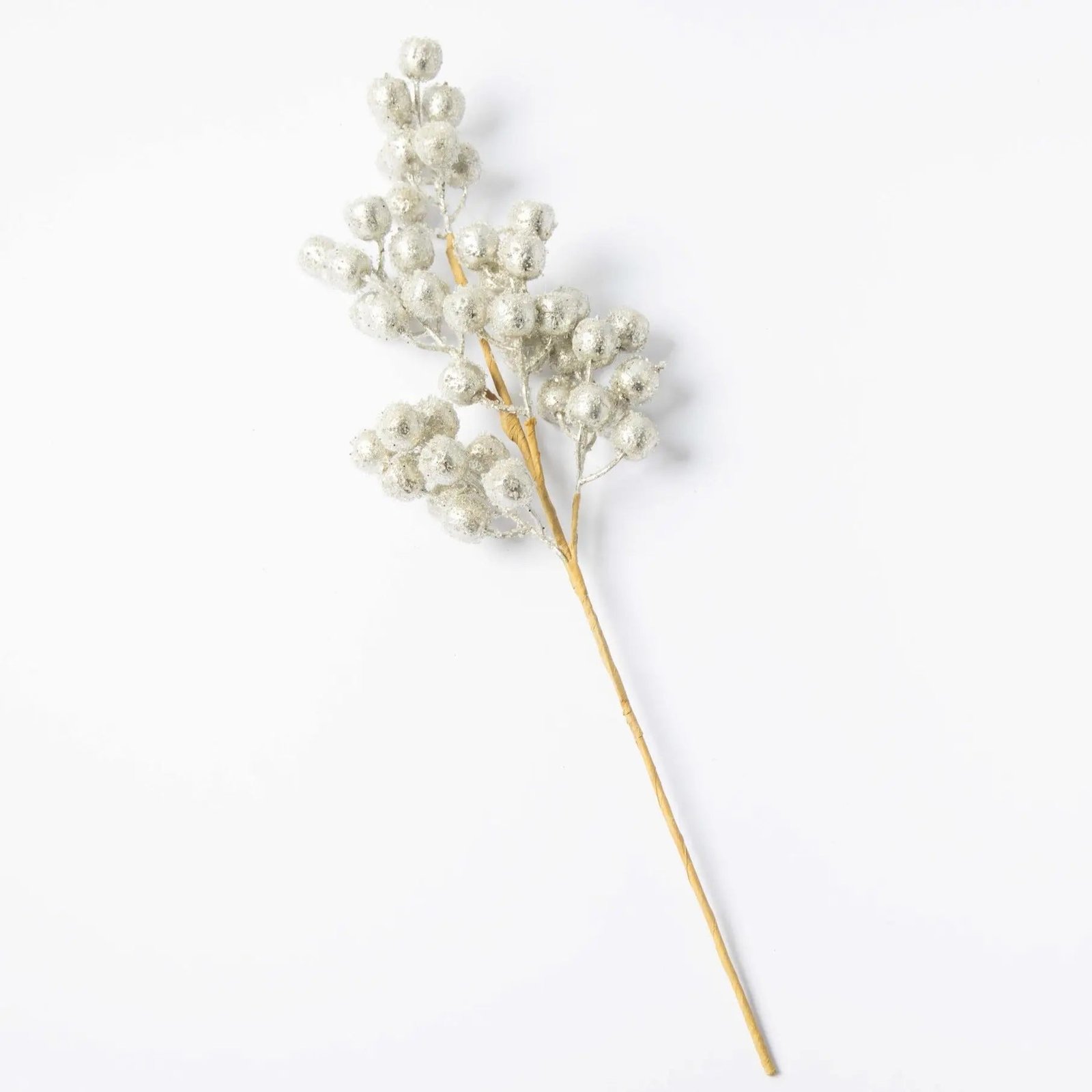 FRUSTM0009-BERR-PLATSilverPlatinumSugarBerrySprayStem-2_1 Silver Platinum Sugar Berry Christmas Holiday Spray Stem - 24 - Image 1