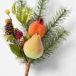 Beaded Della Robbia Sugar Fruit Apple, Pear, Pomegranate, Berry & Pine Pick Set of 2 - Image 2