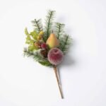 Beaded Della Robbia Sugar Fruit Apple, Pear, Pomegranate, Berry & Pine Pick Set of 2 - Image 3