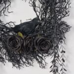 The Nevermore - Feathered Raven Bird, Black Magic & Gilded Branch Halloween Wreath - Image 2