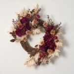 Autumn Romance - Harvest Hydrangea, Mauve Ranunculus, Seeded Eucalyptus Fall Front Door Wreath - Image 3