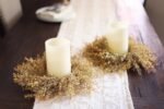 Fall Wheat Seeding Boxwood Mini Wreath or Candle Wreath Centerpiece - Image 3