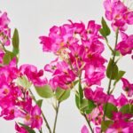 Short Faux Magenta Bougainvillea Potted Tree Outdoor Urn Filler in Weighted Black Pot - 38 - Image 2