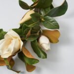 Real Touch White Magnolia Flower & Leaf All Seasons Garland Table Runner - Image 2