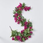 Pink/Purple Bougainvillea & Needle leaf Eucalyptus Spring Summer Garland Table Runner - Image 3