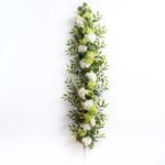 White & Green Hydrangea with Cream Berry Artificial All Seasons Greenery Mantle Garland and Table Runner - Image 4