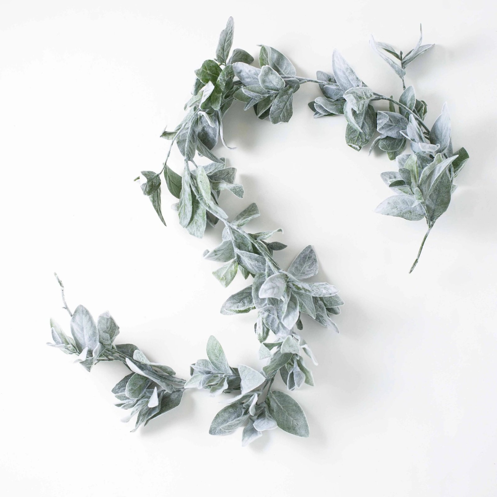 GAR1087-PM-6FauxLamb_sEarEverydaySpringSummerTableRunner_MantleGarland_1 Faux Lamb's Ear Greenery Everyday Spring Summer Table Runner & Mantel Garland - Image 1