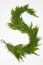 Deluxe Real Touch Winter Greenery with Cypress, Norfolk & Pine Christmas Mantel Garland Holiday Table Runner - Image 3