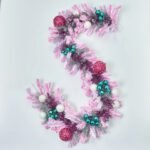 The Dream House Garland - Glittered Pine, Metallic Eucalyptus, Sparkle Holly & Pink Sequin Ornament Christmas Garland Holiday Mantle Table Runner
