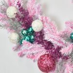 The Dream House Garland - Glittered Pine, Metallic Eucalyptus, Sparkle Holly & Pink Sequin Ornament Christmas Garland Holiday Mantle Table Runner - Image 5