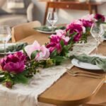 Pink Peony & Beauty Ranunculus Mixed Floral Mantel Garland Spring Summer Table Runner - Image 3