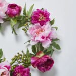 Pink Peony & Beauty Ranunculus Mixed Floral Mantel Garland Spring Summer Table Runner - Image 2