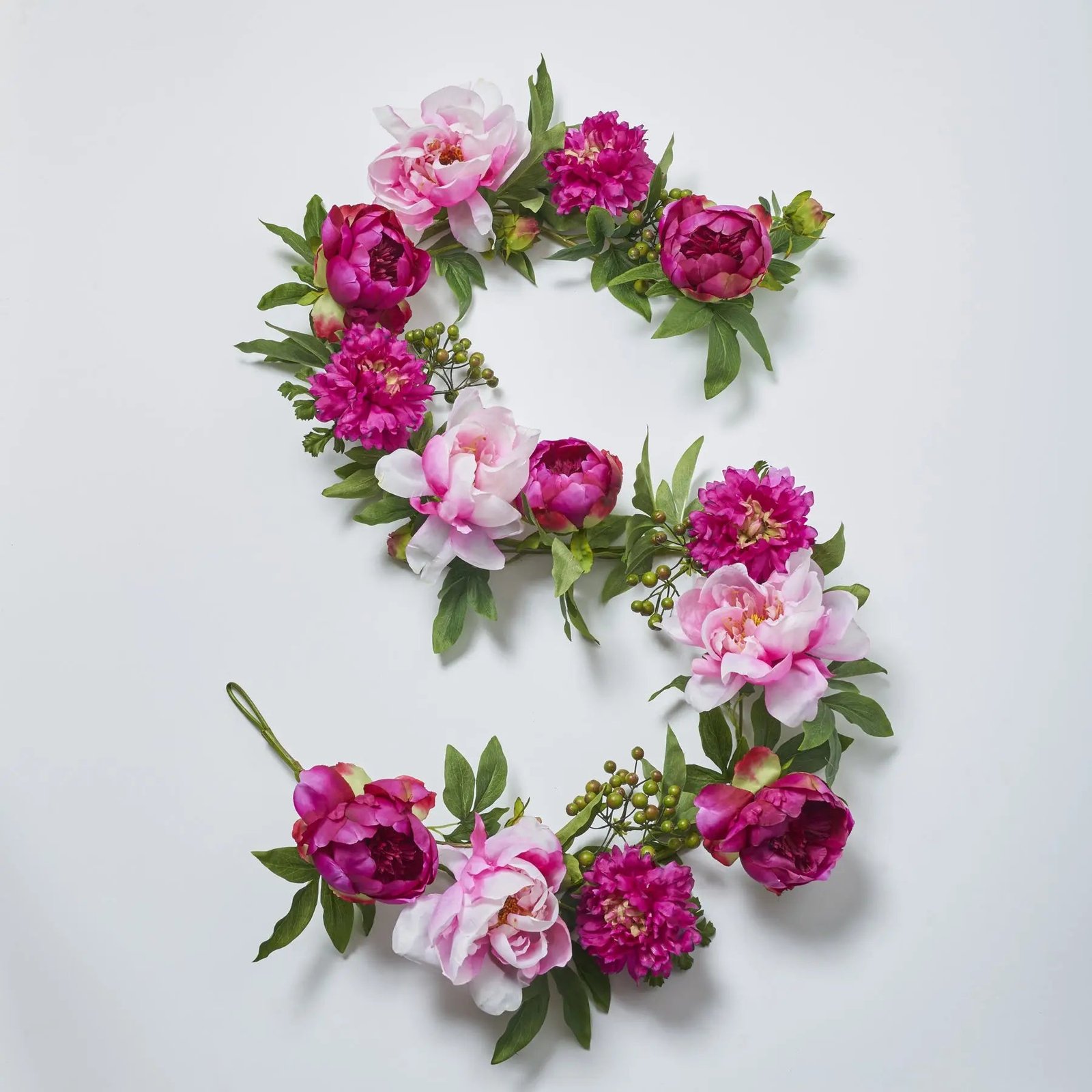 GAR1169PinkPeony_BeautyRanunculusMixedFloralMantleGarlandSpringSummerTableRunner_2 Pink Peony & Beauty Ranunculus Mixed Floral Mantel Garland Spring Summer Table Runner - Image 1
