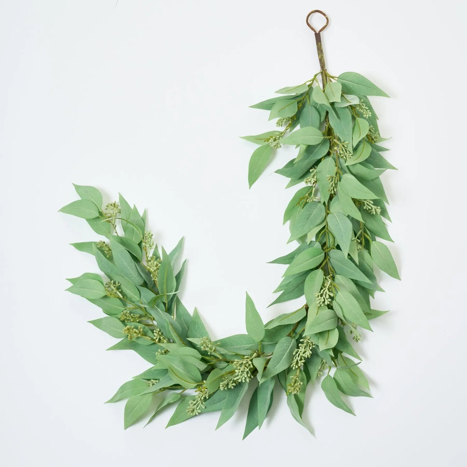 GAR1174AllSeasonsFauxBladeEucalyptusMantleGarland_3824b6d7-9ae2-4a97-a807-f304cf2d735a All Seasons Faux Blade Eucalyptus Mantel Garland Everyday Table Runner Greenery - Image 1