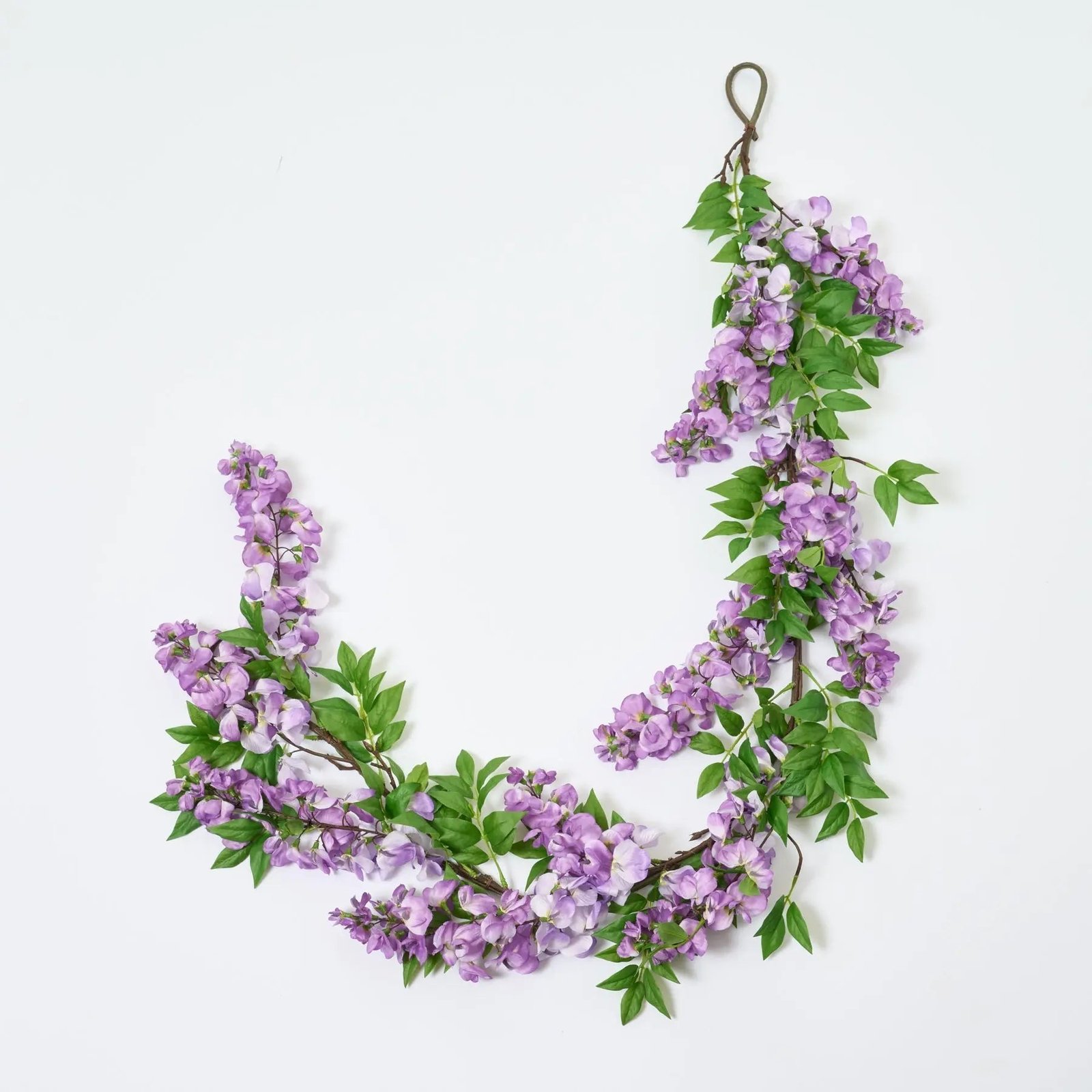 GAR1175DrapingPurpleWisteriaBloomsWhimsicalSpringM_4c236f0e-52ee-4422-a00c-bed951885f86 Draping Purple Wisteria Blooms Whimsical Spring Mantel Garland - Image 1