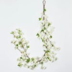 White Cherry Blossom Mantel Garland Everyday Spring Table Runner