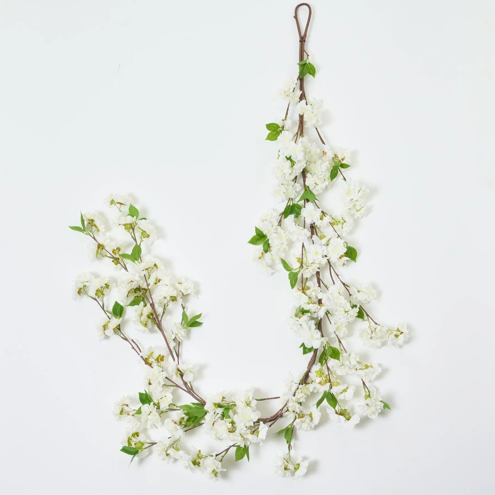 GAR1176WhiteCherryBlossomMantleGarlandEverydaySpri_6855c2c6-41d9-4332-9d96-1d524fb76b6d White Cherry Blossom Mantel Garland Everyday Spring Table Runner - Image 1