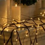 120 LED Lighted Plug In Brown Wire-Wrapped Twig Branch Garland Christmas Mantel Decor - Image 2