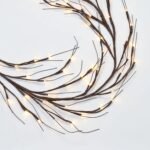 120 LED Lighted Plug In Brown Wire-Wrapped Twig Branch Garland Christmas Mantel Decor - Image 3