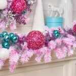 The Dream House Garland - Glittered Pine, Metallic Eucalyptus, Sparkle Holly & Pink Sequin Ornament Christmas Garland Holiday Mantle Table Runner - Image 3
