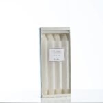 Vance Kitira White Metallic Fleck Ritz Timber Extra Wide Taper Candle Set of 4 - Image 3