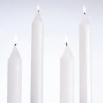 Vance Kitira White Metallic Fleck Ritz Timber Extra Wide Taper Candle Set of 4 - Image 2