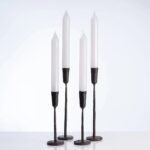 Vance Kitira White Metallic Fleck Ritz Timber Extra Wide Taper Candle Set of 4 - Image 4