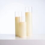 Tall Moving Flameless LED Cream Glass Pillar Candles with Remote - Set of 3