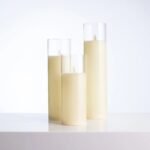 Tall Moving Flameless LED Cream Glass Pillar Candles with Remote - Set of 3 - Image 2