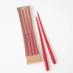 Hand-Dipped Skinny Taper Luxury Wax Candle  - Christmas Red - Image 3