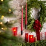 Hand-Dipped Skinny Taper Luxury Wax Candle  - Christmas Red - Image 6
