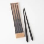 Hand-Dipped Skinny Taper Luxury Wax Candle  -  Midnight Black - Image 3