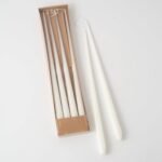 Hand-Dipped Skinny Taper Luxury Wax Candle  - White - Image 3