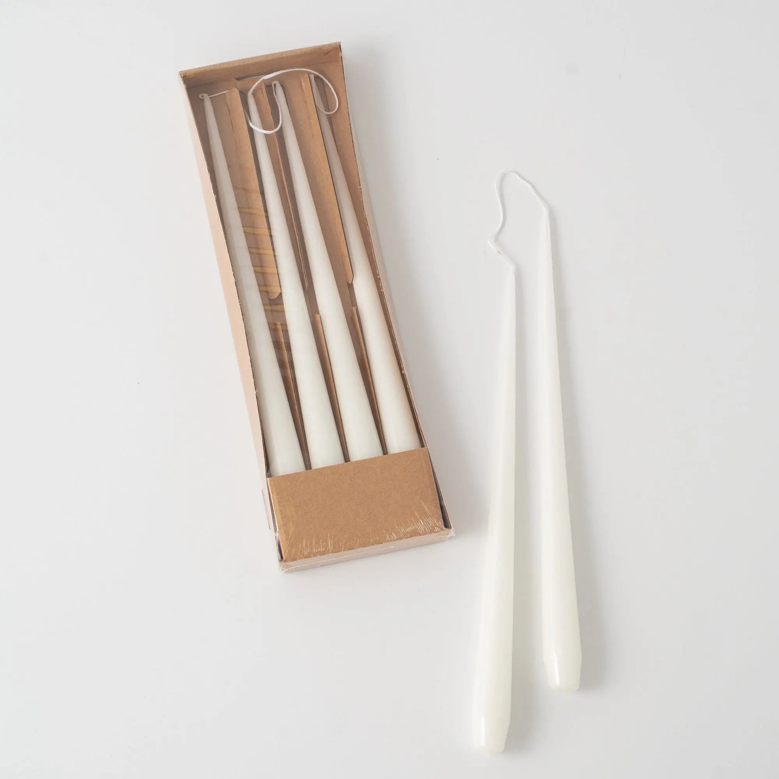HMD1365Hand-DippedSkinnyTaperLuxuryWaxCandle-White_2 Hand-Dipped Skinny Taper Luxury Wax Candle - White - Image 1