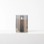 Large Moving Flameless LED Smokey Glass Pillar Candles with Remote - 3 Options Available - Image 5
