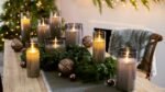 Large Moving Flameless LED Smokey Glass Pillar Candles with Remote - 3 Options Available - Image 7