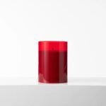 Large Moving Flameless LED Red Glass Pillar Candles with Remote - 3 Options Available - Image 2