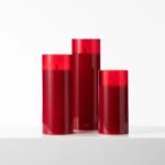 Large Moving Flameless LED Red Glass Pillar Candles with Remote- Set of 3 - Image 2