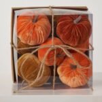 Orange & Brown Luxury Velveteen Classic Fall Harvest Mini Pumpkin Box Set of 10 - Image 2
