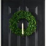 Black Metal Wreath & Taper Candle Holder Over the Door Hanger - 32 - Image 3