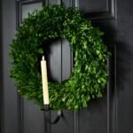 Black Metal Wreath & Taper Candle Holder Over the Door Hanger - 32 - Image 4