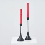 Moving Flameless LED Red 9 Taper Candles with Remote Set of 2 - Image 2