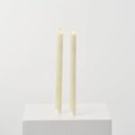 Moving Flameless LED Cream 14 Taper Candles with Remote Set of 2